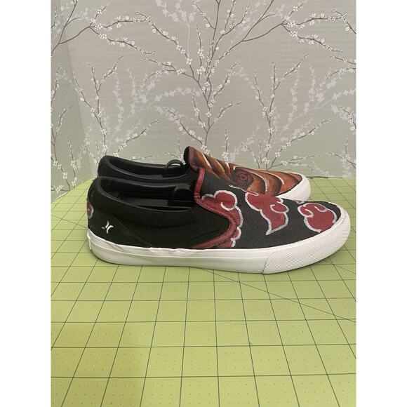 Akatsuki Naruto Hurley Customized Men’s Shoes 9.5 M Slip On Hand Painted Custom main image 10